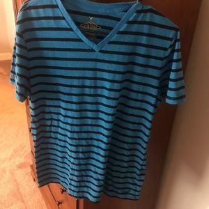 Men’s American Eagle Blue & Black Striped T-Shirt